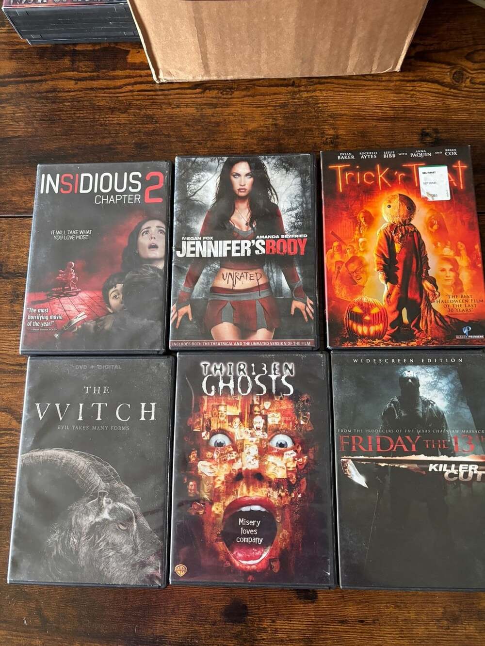 Horror Movie DVD Collection - Set of 6